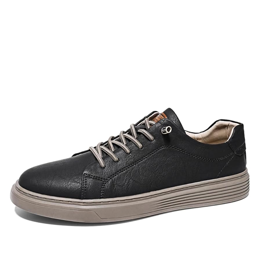 Amazon.com | FOTN Mens Casual Slip-on Leather Sneakers with